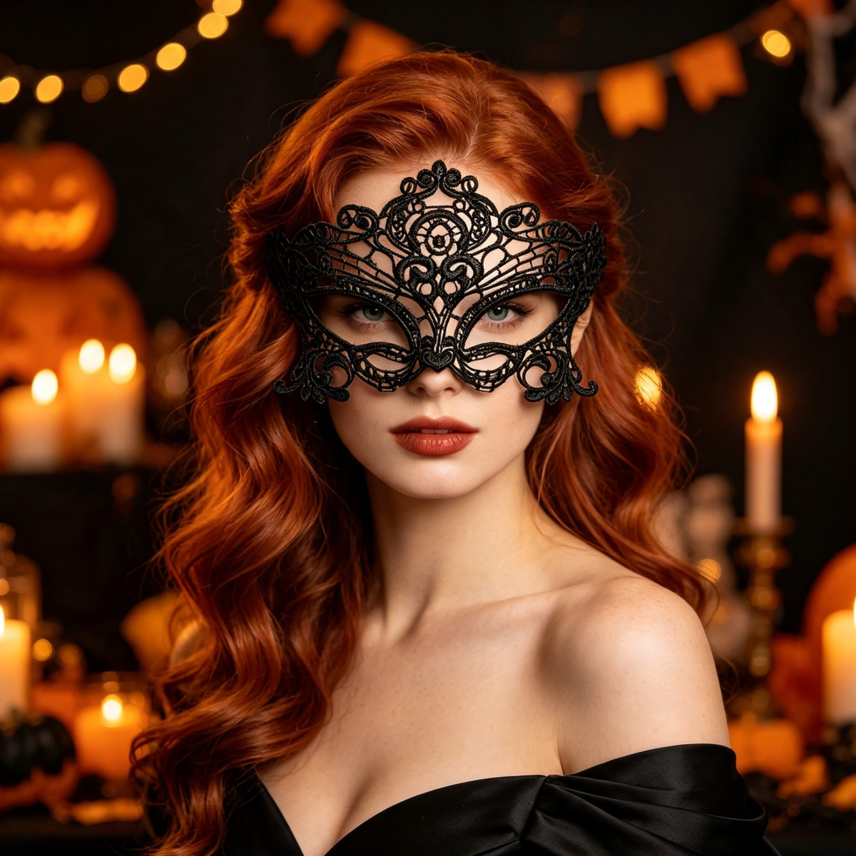 Maskerade-Spitzenmaske – Venezianische Wolfsmaske für Damen