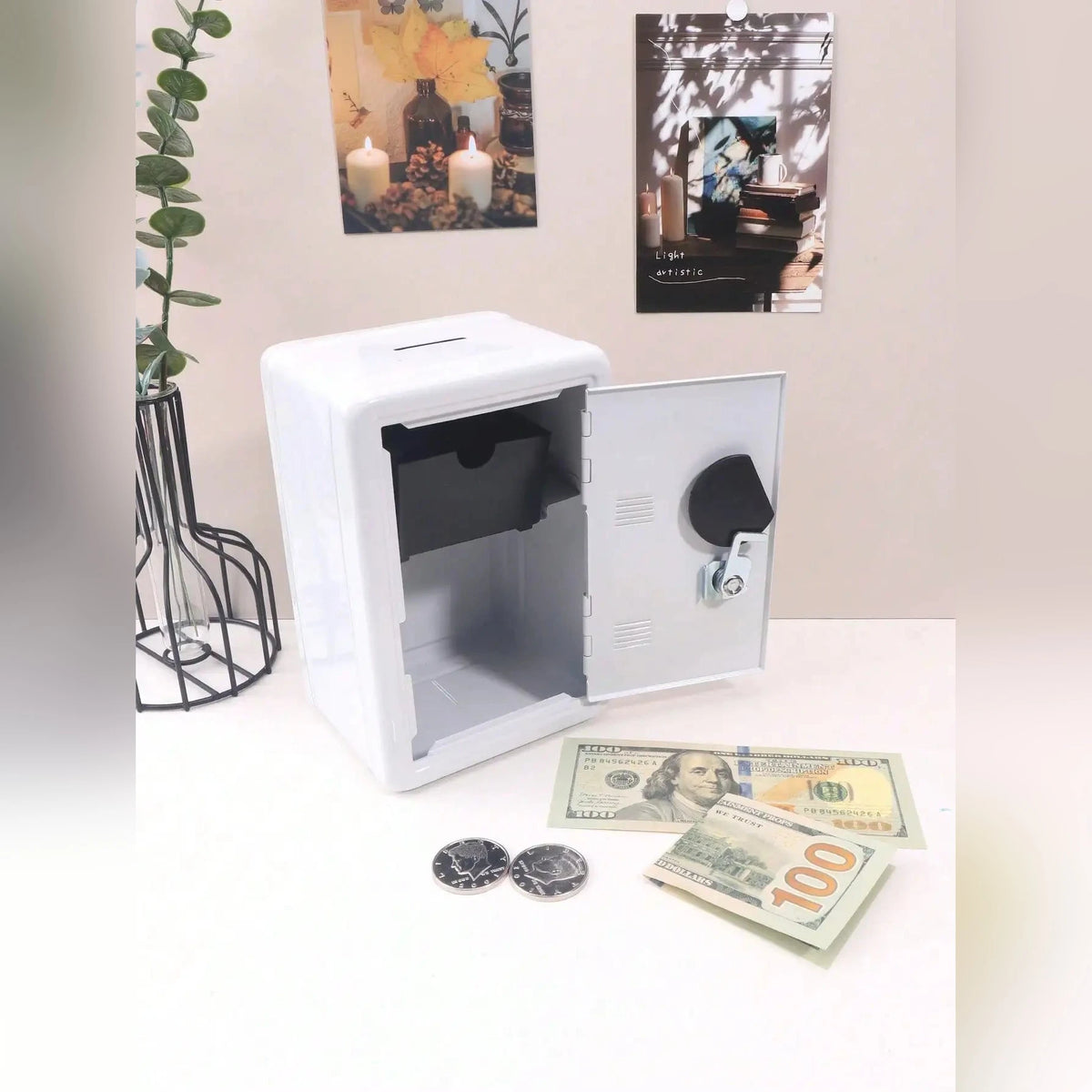 Mini coffre à code et clé en métal – 18 cm – vue 6 | Les Secrets de Léa