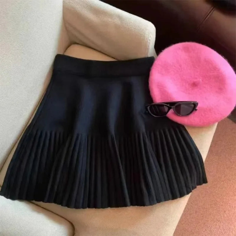 Mini-jupe plissée en maille – Taille élastique – vue 4 | Les Secrets de Léa
