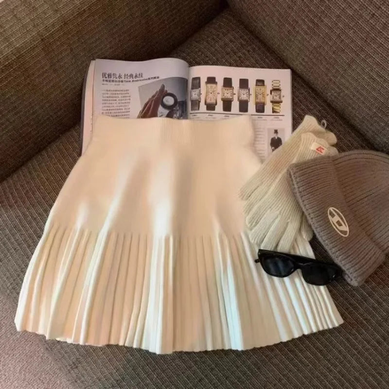 Mini-jupe plissée en maille – Taille élastique – vue 6 | Les Secrets de Léa