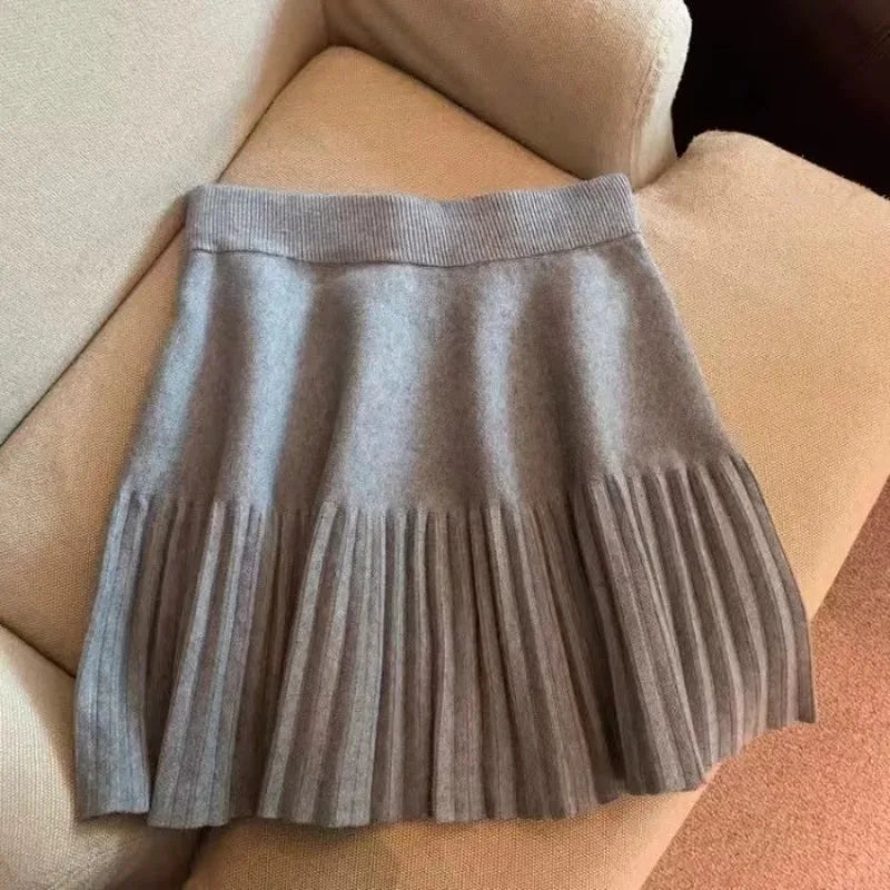 Mini-jupe plissée en maille – Taille élastique – vue 7 | Les Secrets de Léa