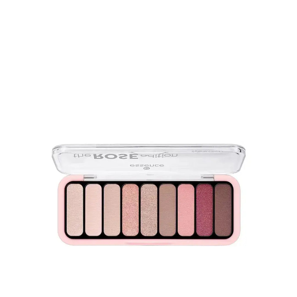 Palette d'ombres à paupières Essence The Rose Edition – 12 teintes nude et rose dans boîtier rose à capot transparent