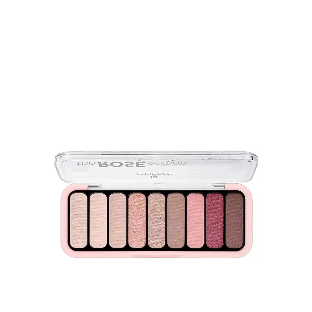 Palette d'ombres à paupières Essence The Rose Edition – 12 teintes nude et rose dans boîtier rose à capot transparent