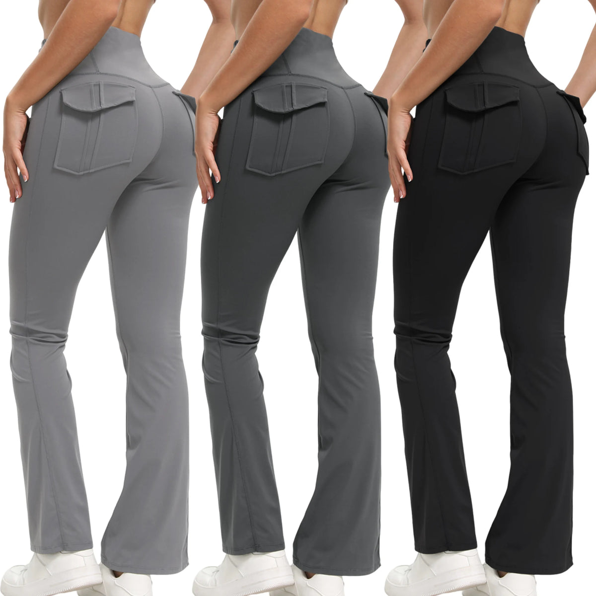 Pantalon de yoga évasé à poches – Classique ou molletonné – vue 5 | Les Secrets de Léa