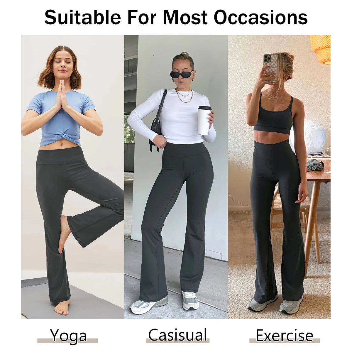 Pantalon de yoga évasé à poches – Classique ou molletonné – vue 7 | Les Secrets de Léa