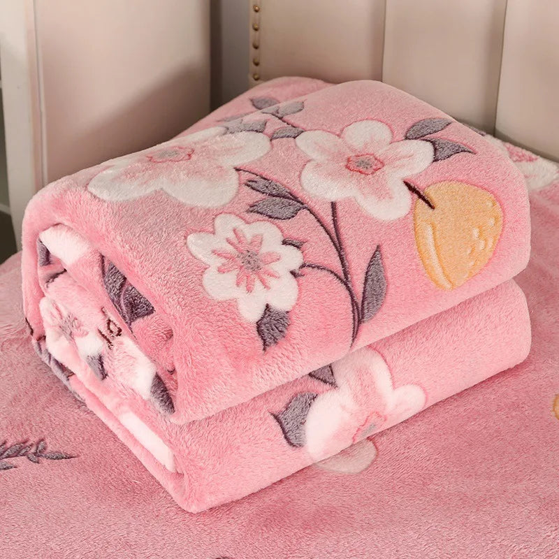 Plaid en flanelle gaufrée fraises et fleurs – 5 tailles – vue 6 | Les Secrets de Léa