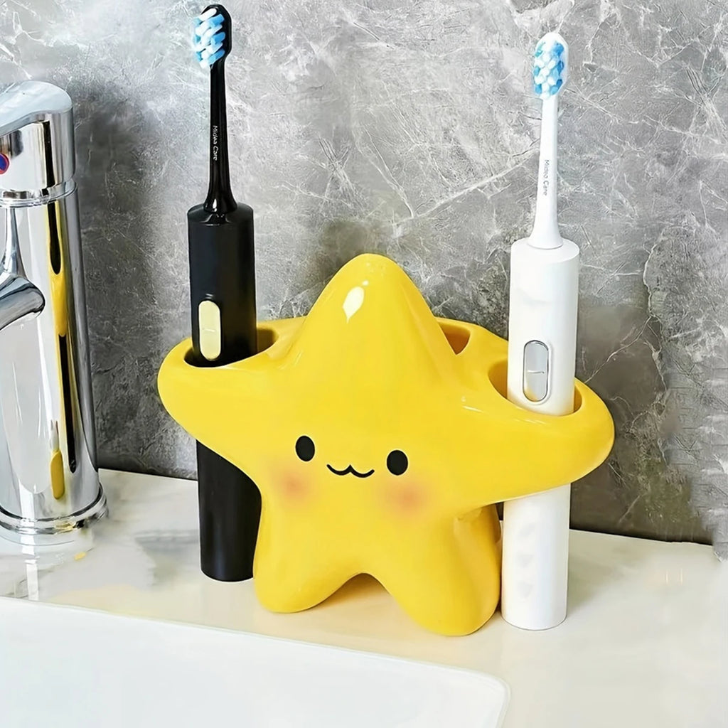 Porte-brosse à dents étoile souriante – Jaune – vue 4 | Les Secrets de Léa