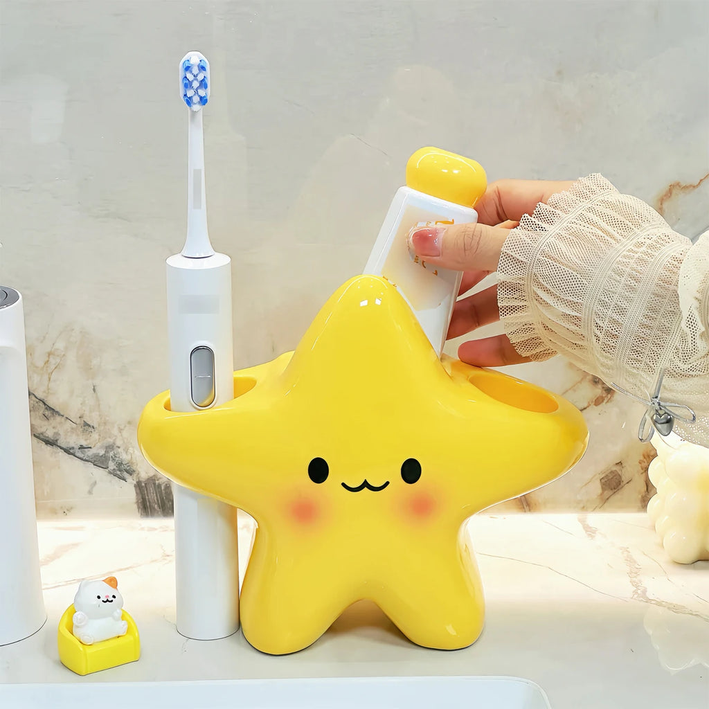 Porte-brosse à dents étoile souriante – Jaune – vue 7 | Les Secrets de Léa