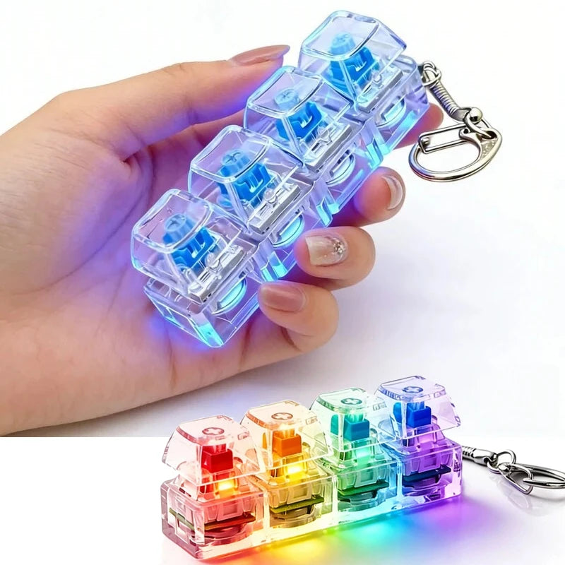 Porte-clés clavier mécanique lumineux – 4 touches | Les Secrets de Léa