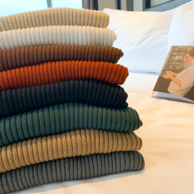 Pull col montant côtelé slim femme – 7 coloris – vue 5 | Les Secrets de Léa