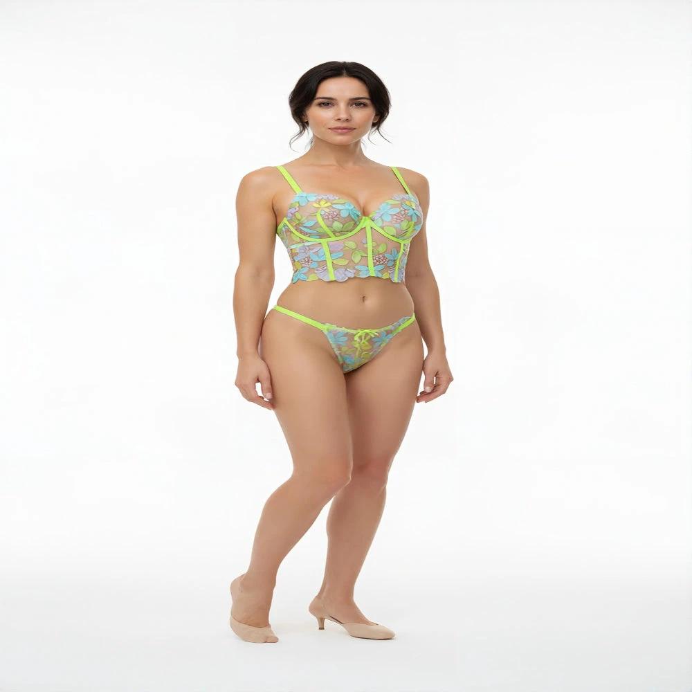 Les Secrets de Léa – Ensemble Lingerie Florale Broderie – Pimpy - LSDLBoutique