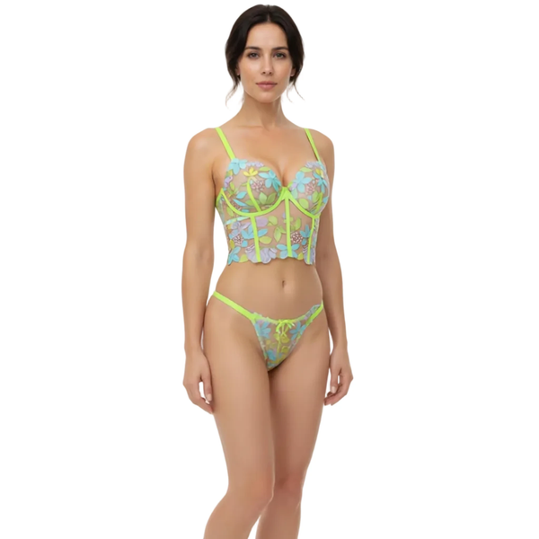 Les Secrets de Léa – Ensemble Lingerie Florale Broderie – Pimpy - LSDLBoutique