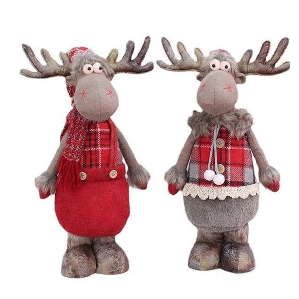 Renne de Noël en tissu à jambes télescopiques – 35 cm