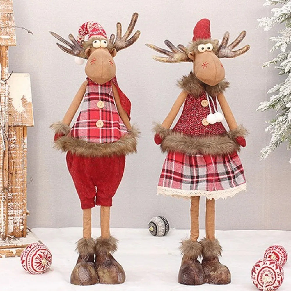 Renne de Noël en tissu à jambes télescopiques – 35 cm – vue 2 | Les Secrets de Léa