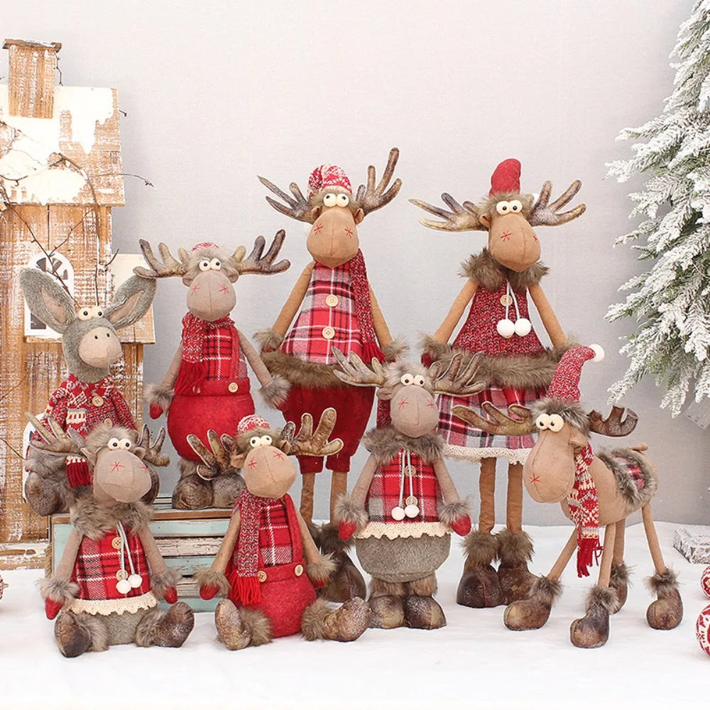 Renne de Noël en tissu à jambes télescopiques – 35 cm – vue 3 | Les Secrets de Léa