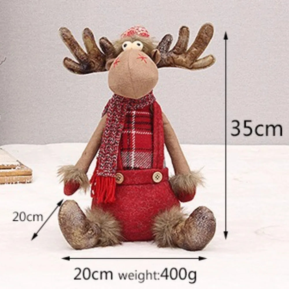 Renne de Noël en tissu à jambes télescopiques – 35 cm – vue 6 | Les Secrets de Léa