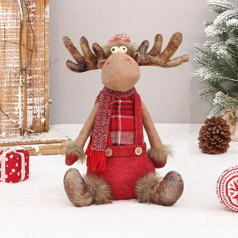 Renne de Noël en tissu à jambes télescopiques – 35 cm – vue 7 | Les Secrets de Léa