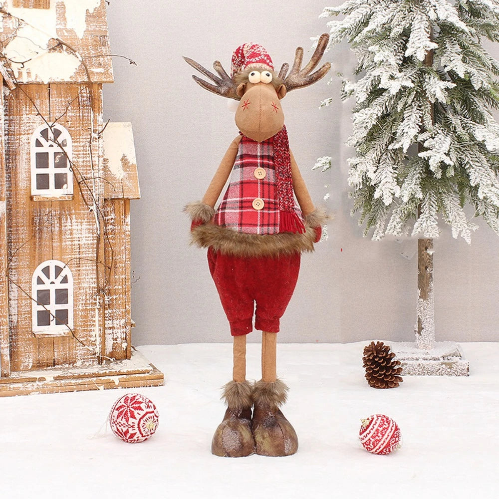Renne de Noël en tissu à jambes télescopiques – 35 cm – vue 8 | Les Secrets de Léa