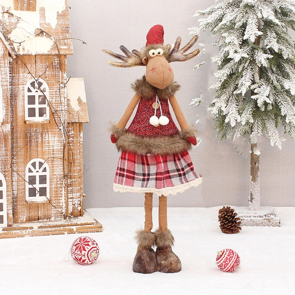 Renne de Noël en tissu à jambes télescopiques – 35 cm – vue 9 | Les Secrets de Léa