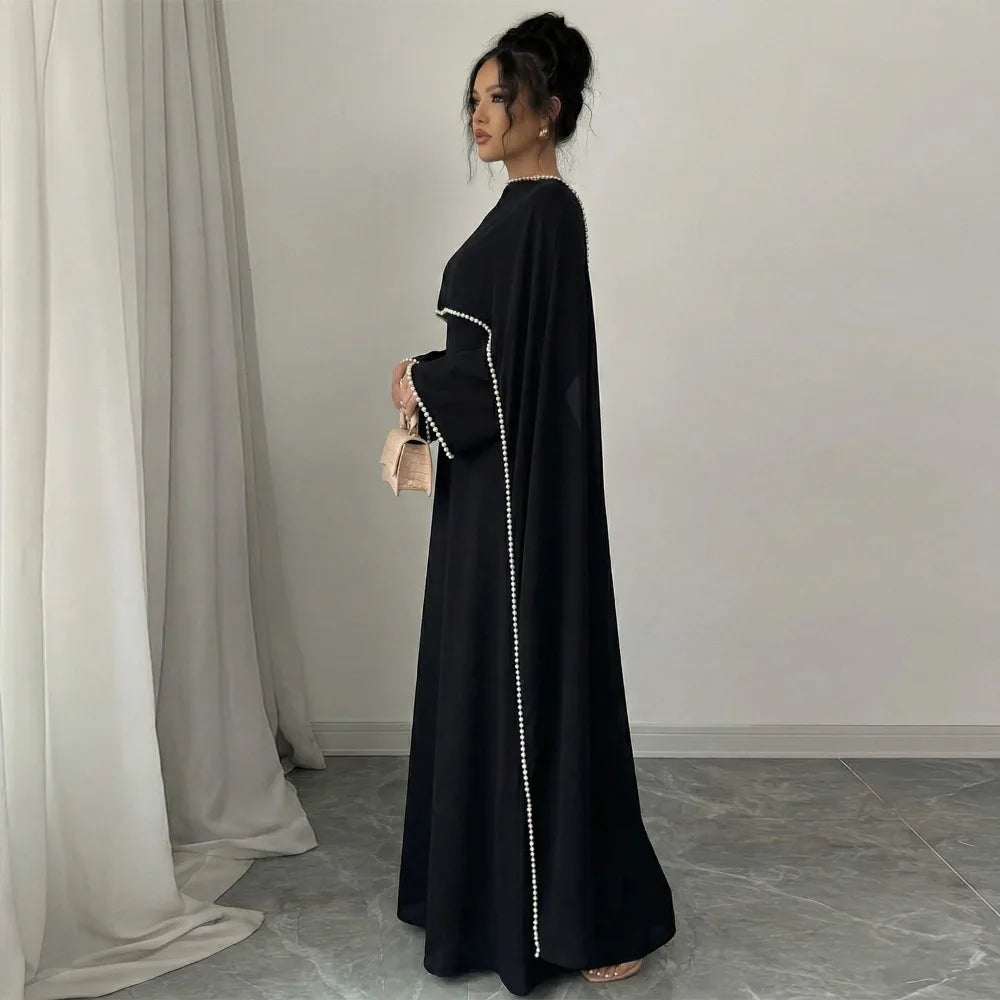 Robe longue et cape perlée – Ensemble deux pièces – vue 3 | Les Secrets de Léa