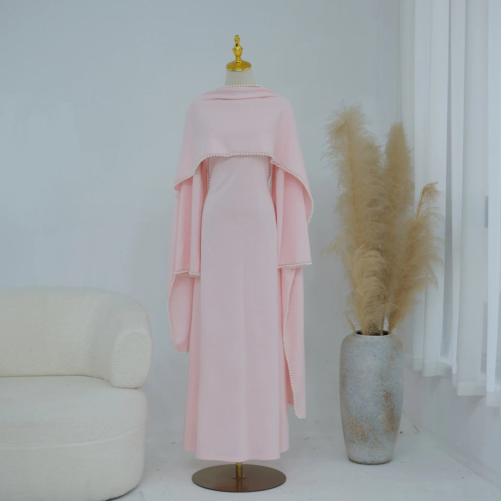 Robe longue et cape perlée – Ensemble deux pièces – vue 6 | Les Secrets de Léa