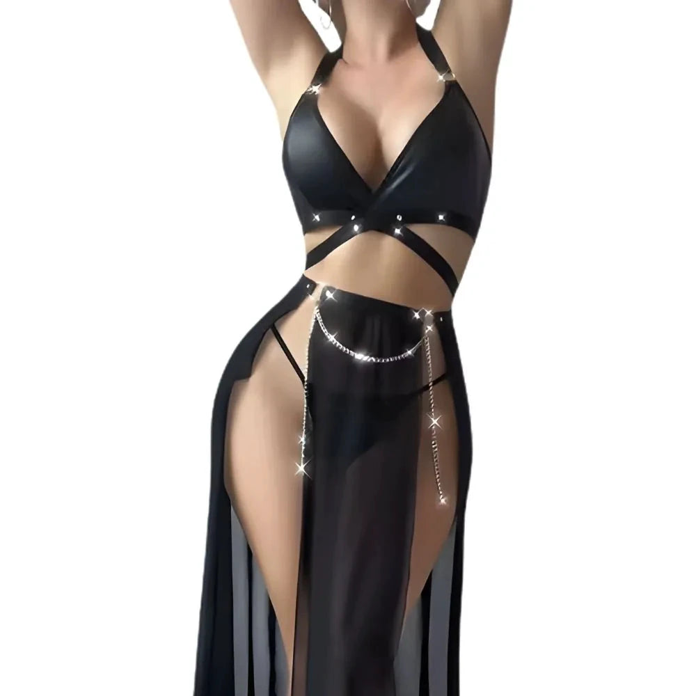 Les Secrets de Léa – Ensemble de lingerie en simili cuir – Padmey - LSDLBoutique