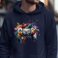 Sweat à capuche homme imprimé manette – 4 coloris – Bleu foncé