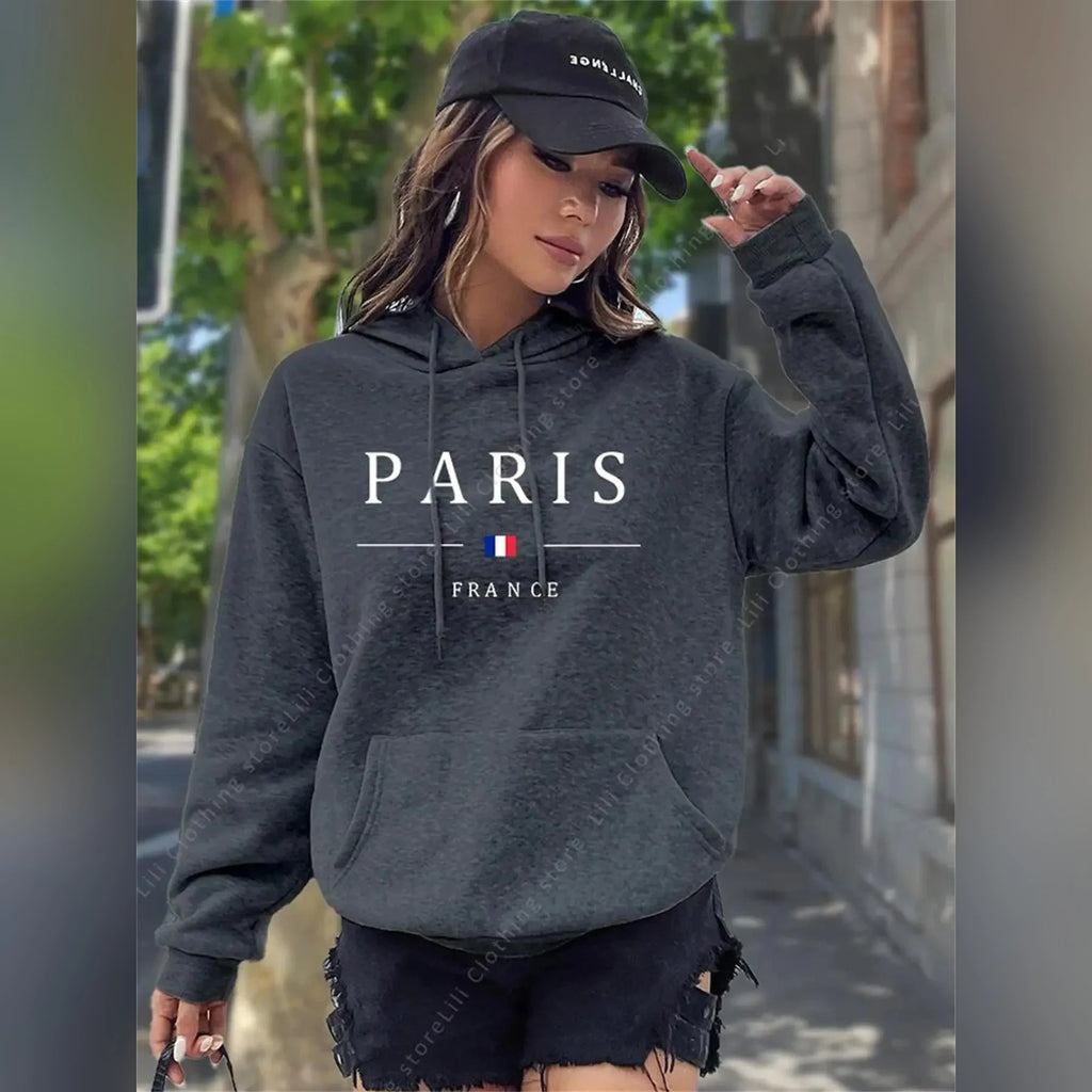 Sweat à capuche PARIS France – Femme, 10 coloris – vue 3 | Les Secrets de Léa