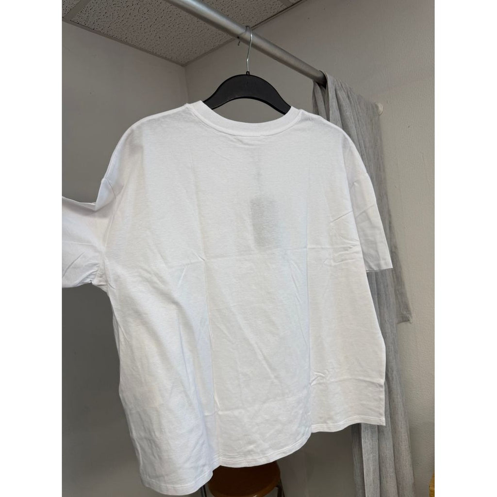 T-shirt oversize blanc – Imprimé « ÉLITE » rouge – vue 3