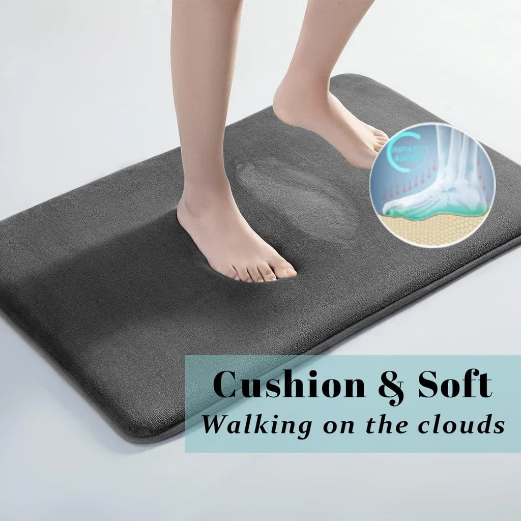 Tapis de bain absorbant en velours – Mousse à mémoire – vue 3 | Les Secrets de Léa