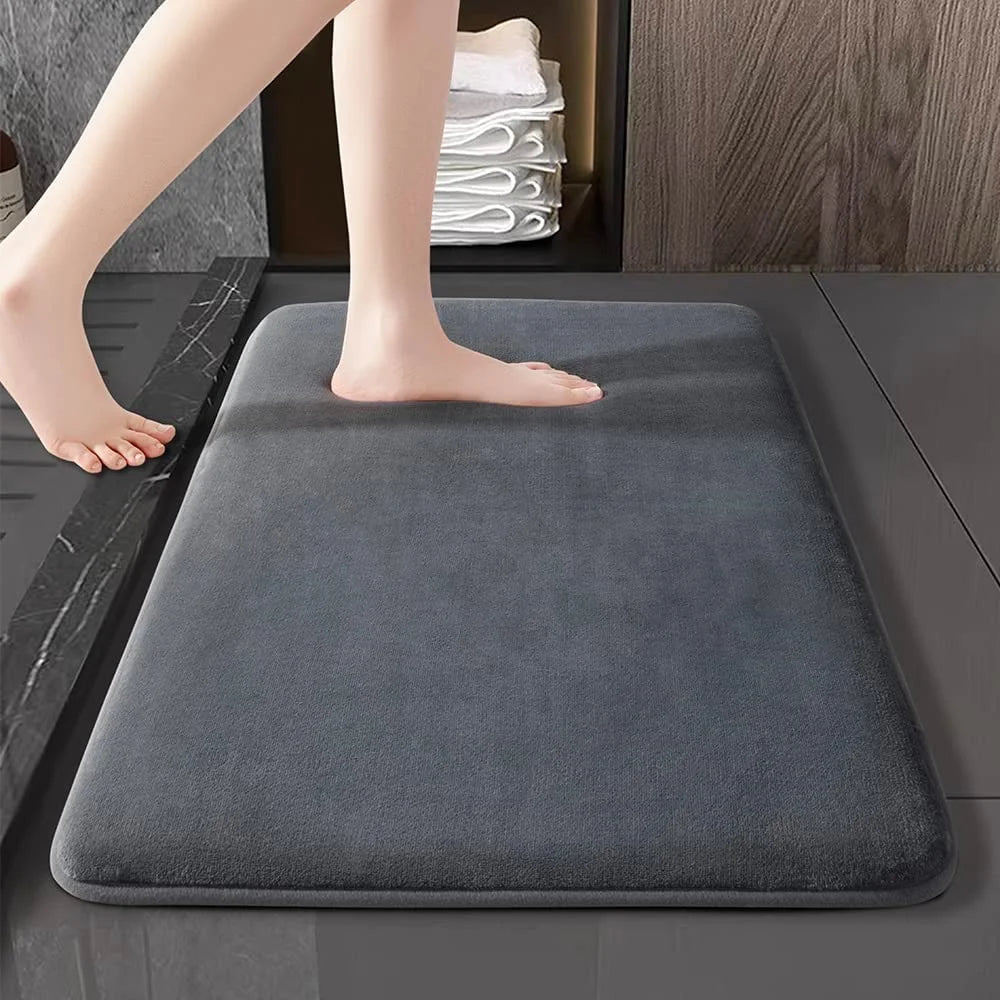 Tapis de bain absorbant en velours – Mousse à mémoire – vue 4 | Les Secrets de Léa