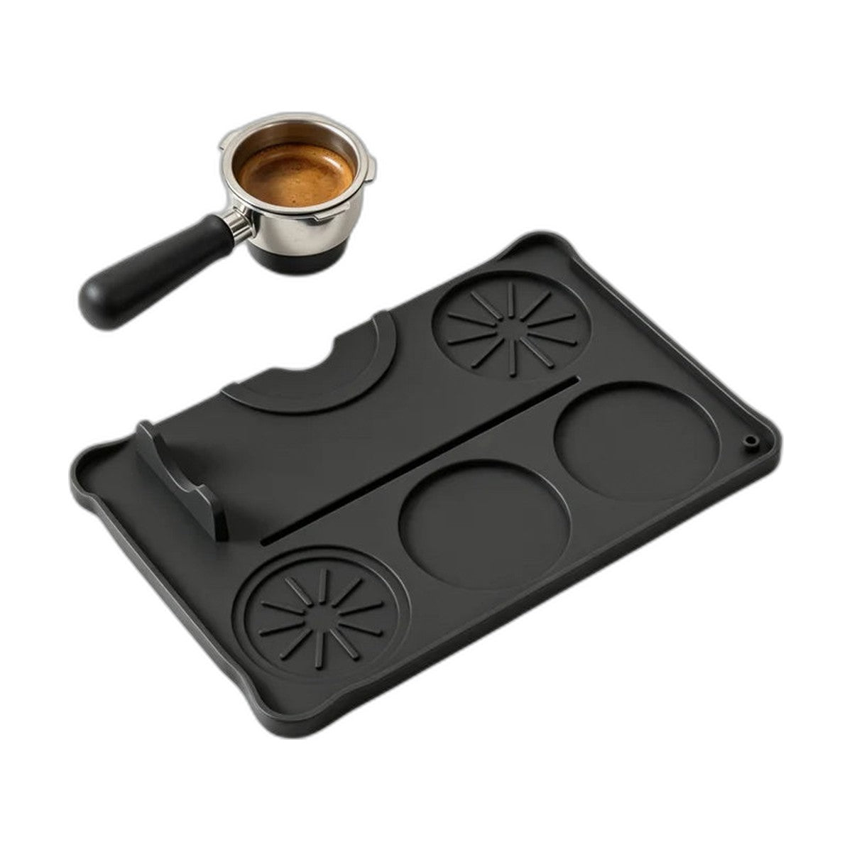 Tapis de tassage espresso en silicone – 24 × 16 cm