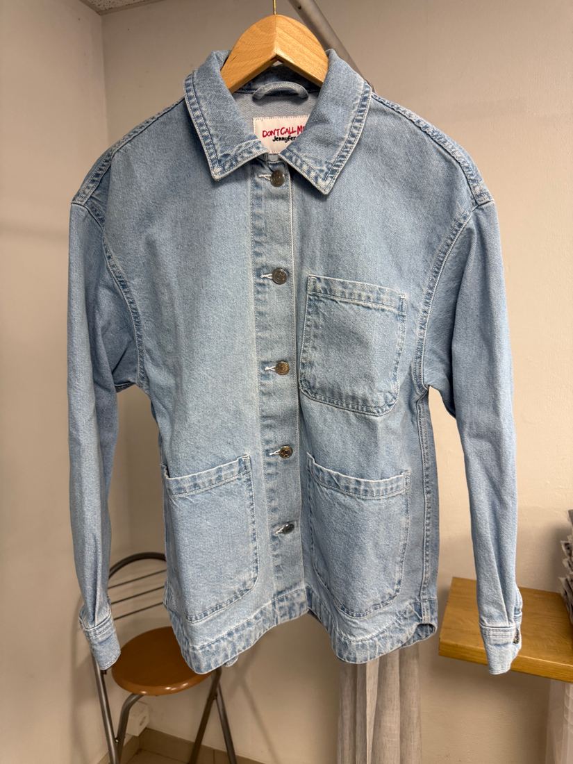 Veste chemise en jean bleu clair délavé, coupe oversize Jennyfer