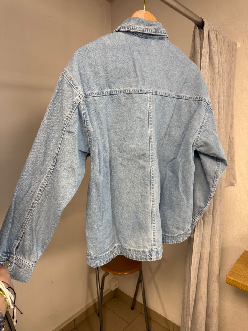 Veste chemise en jean bleu clair délavé, coupe oversize Jennyfer